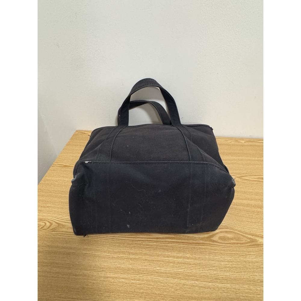 LL BEAN VINTAGE ALL BLACK BOAT TOTE BAG MADE IN THE USA - Picture 3 of 6